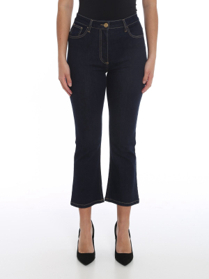 Elisabetta Franchi Bell-bottom Cropped Jeans