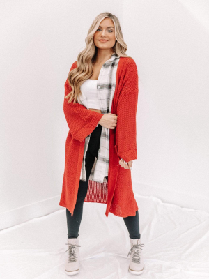 Red Ruby Oversized Cardigan