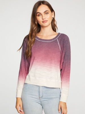 Slub Jersey Cropped Boxy Long Sleeve Raglan Pullover