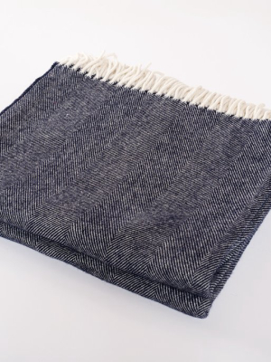 Merino Wool Collection Throw In Indigo