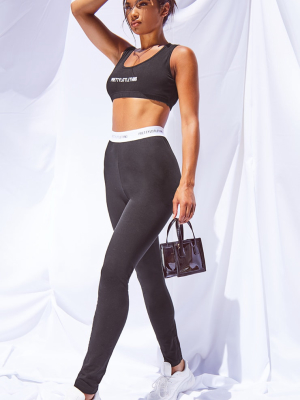 Prettylittlething Black Tape Leggings