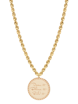 14k Medium Mantra Rope Chain Necklace