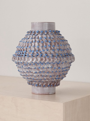 B Zippy Glazed Terracotta Dot Vase