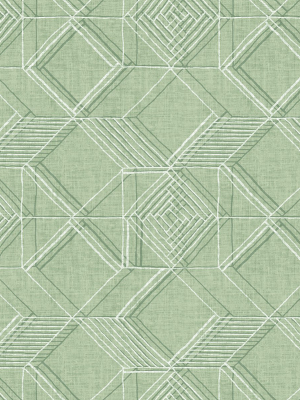 Moki Lattice Geometric Wallpaper In Green From The Pacifica Collection By Brewster Home Fashions