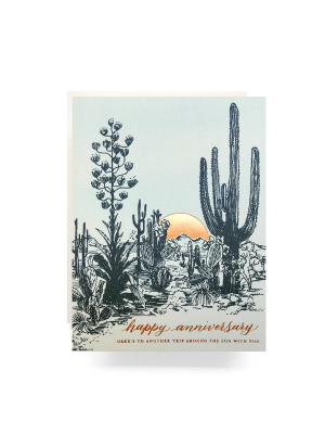 Cactus Sunset Anniversary Card