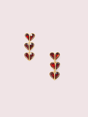 Rock Solid Stone Heart Linear Earrings