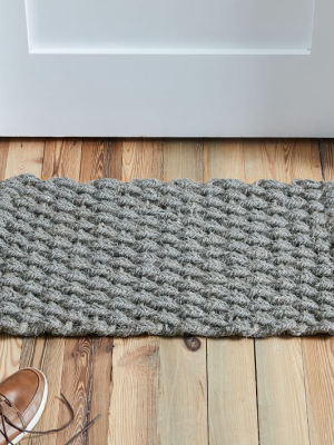 Solid Woven Doormat - Stone Gray