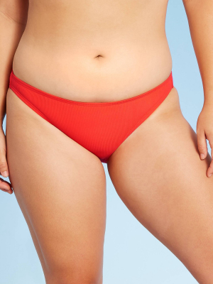 Juniors' Ribbed Cheeky Bikini Bottom - Xhilaration™ Red