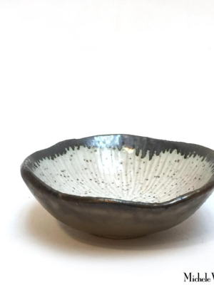 Bronze And White Glaze Tiny Clay Bowl