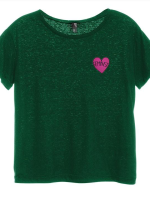 Feminist Heart Patch [distressed Women's 'baby Tee']