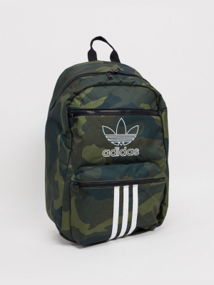 Adidas Originals Camo Backpack With 3 Stripes