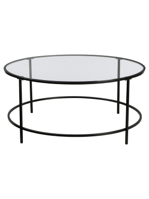 Soft Modern Round Table - Black/clear - Sauder