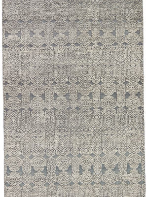 Abelle Hand-knotted Medallion Gray & White Area Rug