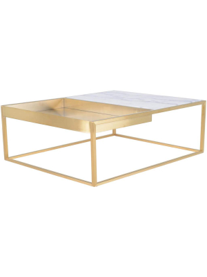 Corbett Square Coffee Table, White