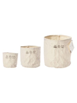 Canvas Pot Cover - Large - Off White