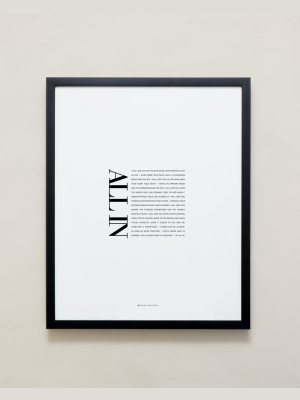 All In Editorial Framed Print