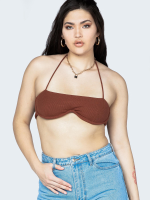 Becca Crop Top Brown