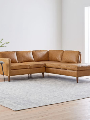 Hamilton Leather 2-piece Terminal Chaise Sectional