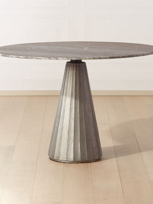 Paramount Marble Pedestal Table 46" Silver/grey