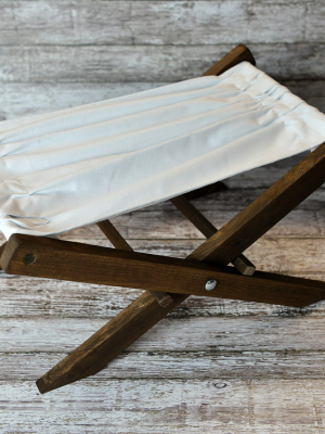 Rustic Deck Chair - White Canvas - Interchangeable