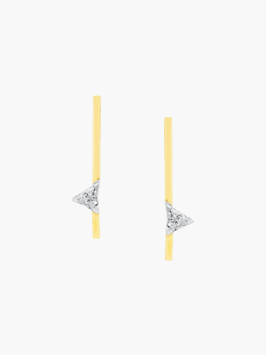 Floating Trillion Bar Earrings