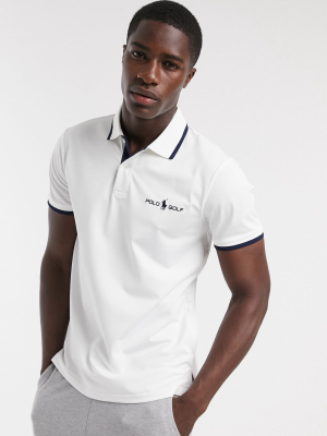 Polo Ralph Lauren Golf Logo Air Tech Pique Polo Pro Slim Fit In White