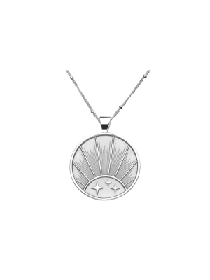 Strong Jw Small Pendant Coin (rising Sun) In Silver