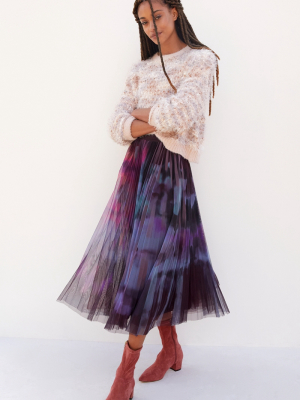 Dania Tulle Tie-dye Midi Skirt