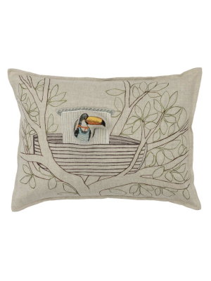 Coral And Tusk Toucan Tugboat Pocket Pillow