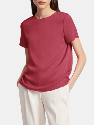 Woven Tee In Stretch Silk