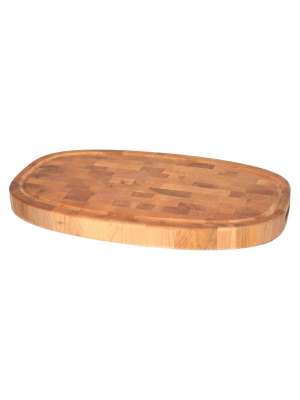 La Baie De L'artisan 10.25" X 18" X 1.5" Maple Chop Block Oval With Groove