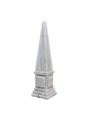 Atlas Collection Pearl White 20" Marble Obelisk