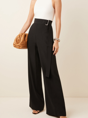 Open-back Belted Cady Pants