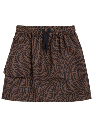 Fendi Kids Ff Vertigo Printed Skirt