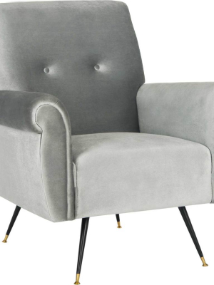 Milton Velvet Accent Chair Light Gray