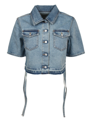 Off-white Cropped Short-sleeve Denim Jacket