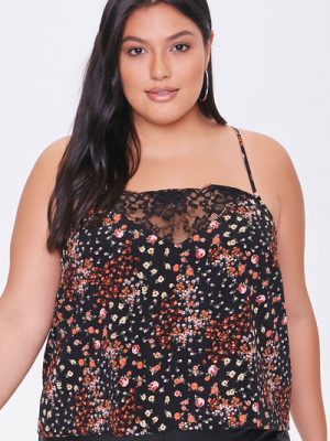 Plus Size Floral Print Cami