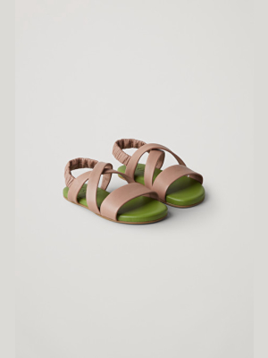 Leather Crossover-strap Sandals