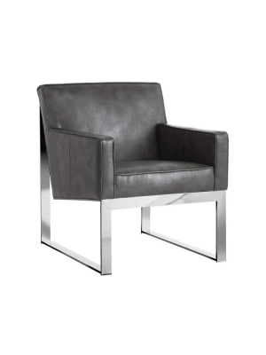 Sheldon Armchair - Grey Leather