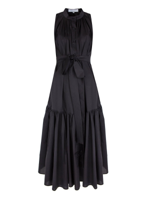 Black Phoebe Midi Dress