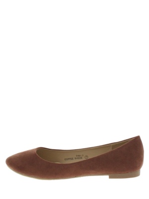 Dana12 Coffee Faux Suede Flat