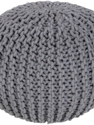 Malmo Cotton Pouf In Medium Gray Color