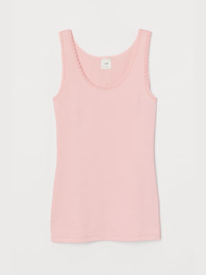 Lace-trimmed Tank Top