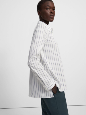 Trapeze Shirt In Striped Good Cotton