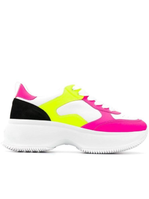 Hogan Contrast Panelled Platform Sneakers