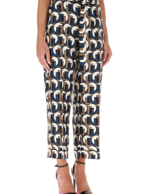 's Max Mara Printed Wide Leg Trousers