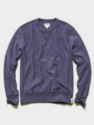 Issued By: Garment Dyed Crew Sweatshirt In Navy Sand