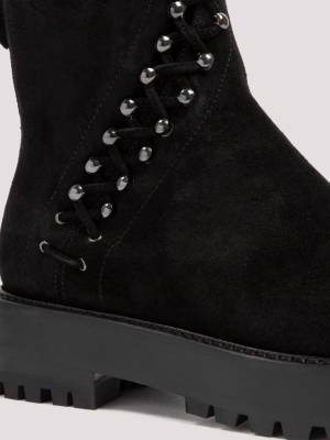 Alaïa Studded Lace Up Ankle Boots