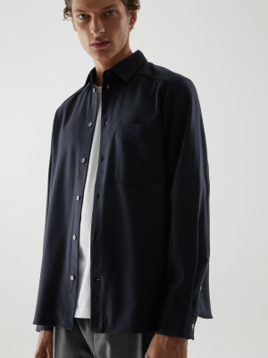 Felt-effect Constructed Panel Shirt