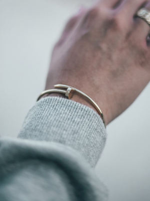 Solid 18k Gold Nail Bracelet